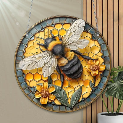 Bee Honeycomb ACRYLIC Window hanging, Honey Bee Acrylic Window Decor, Perfect Gift For Home, Hippie Decor, Garden Gift, Wildlife Lover’s