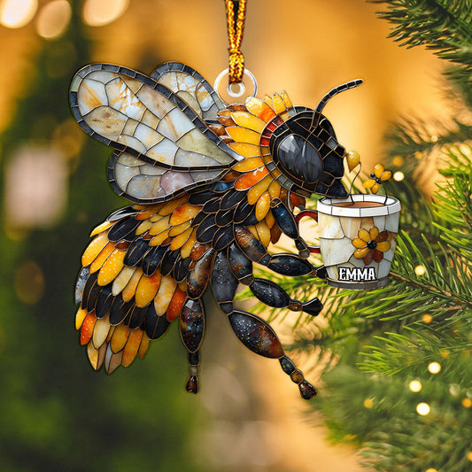 Bee Bring Coffee Personalized Acrylic Ornament Christmas Gift