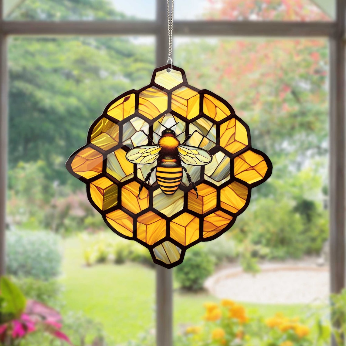 Honey Bee ACRYLIC Window hanging, Honey Bee Acrylic Window Decor, Perfect Gift For Home, Beekeeper gift, Window decor,