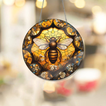 Bee Honeycomb ACRYLIC Window hanging, Honey Bee Acrylic Window Decor, Perfect Gift For Home, Hippie Decor, Garden Gift