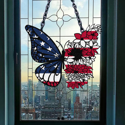 Butterfly Acrylic Window Hanging, Window Hangings Home Decoration, Independence Day Gift, patriotic ,4th of July