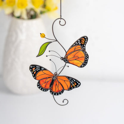 Butterfly Flower Acrylic Window Hanging, Acrylic Window Flowers, Backyard Acrylic Window Decor Art Decoration, Butterflies Acrylic, Gift for Mom, Garden Gift , Gift For Home