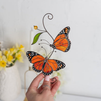 Butterfly Flower Acrylic Window Hanging, Acrylic Window Flowers, Backyard Acrylic Window Decor Art Decoration, Butterflies Acrylic, Gift for Mom, Garden Gift , Gift For Home