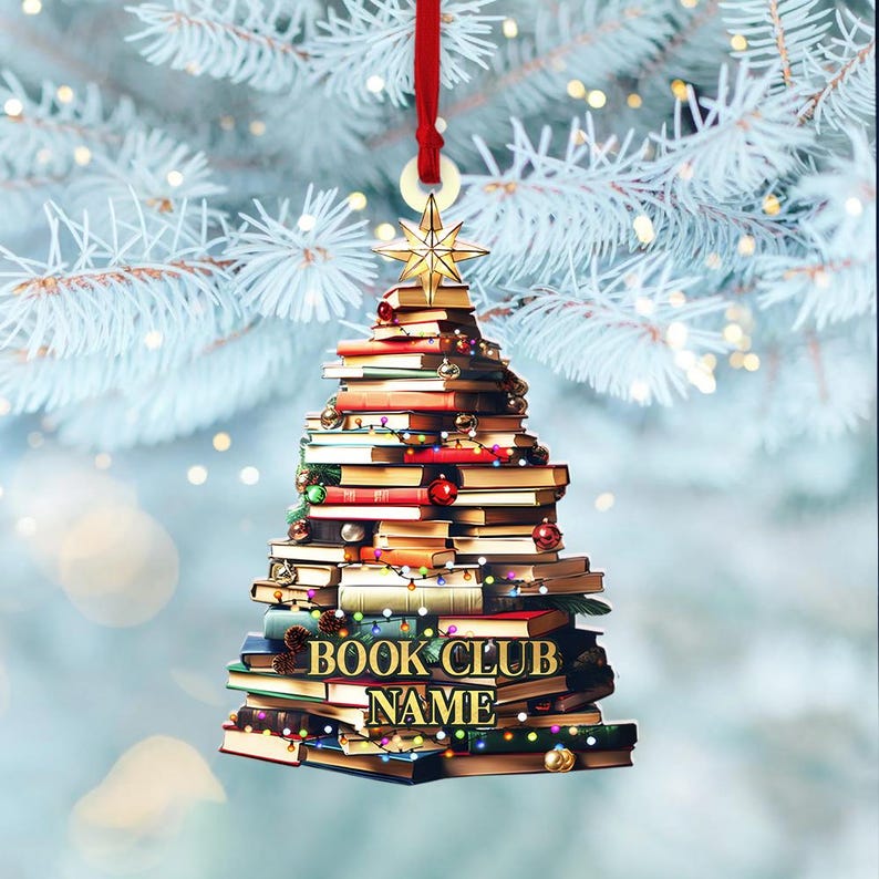 Personalized Christmas Book Tree Name Ornament