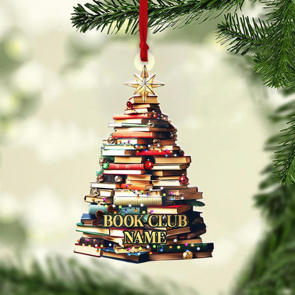 Personalized Christmas Book Tree Name Ornament