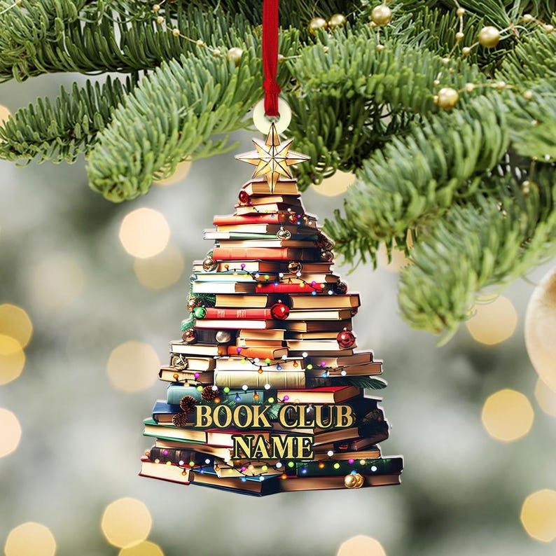 Personalized Christmas Book Tree Name Ornament