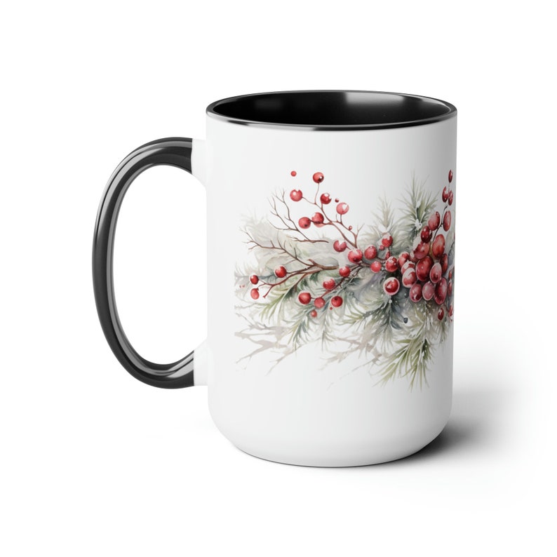 Beautiful Snowy Garland Coffee  Accent Mug - Gift For Christmas