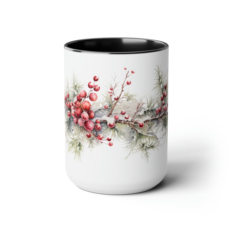 Beautiful Snowy Garland Coffee  Accent Mug - Gift For Christmas