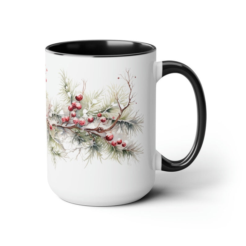 Beautiful Snowy Garland Coffee  Accent Mug - Gift For Christmas