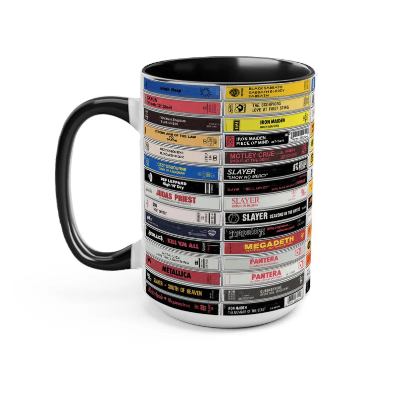 Heavy Metal Hard Rock Kings Classic Tape Accent Coffee Mugs