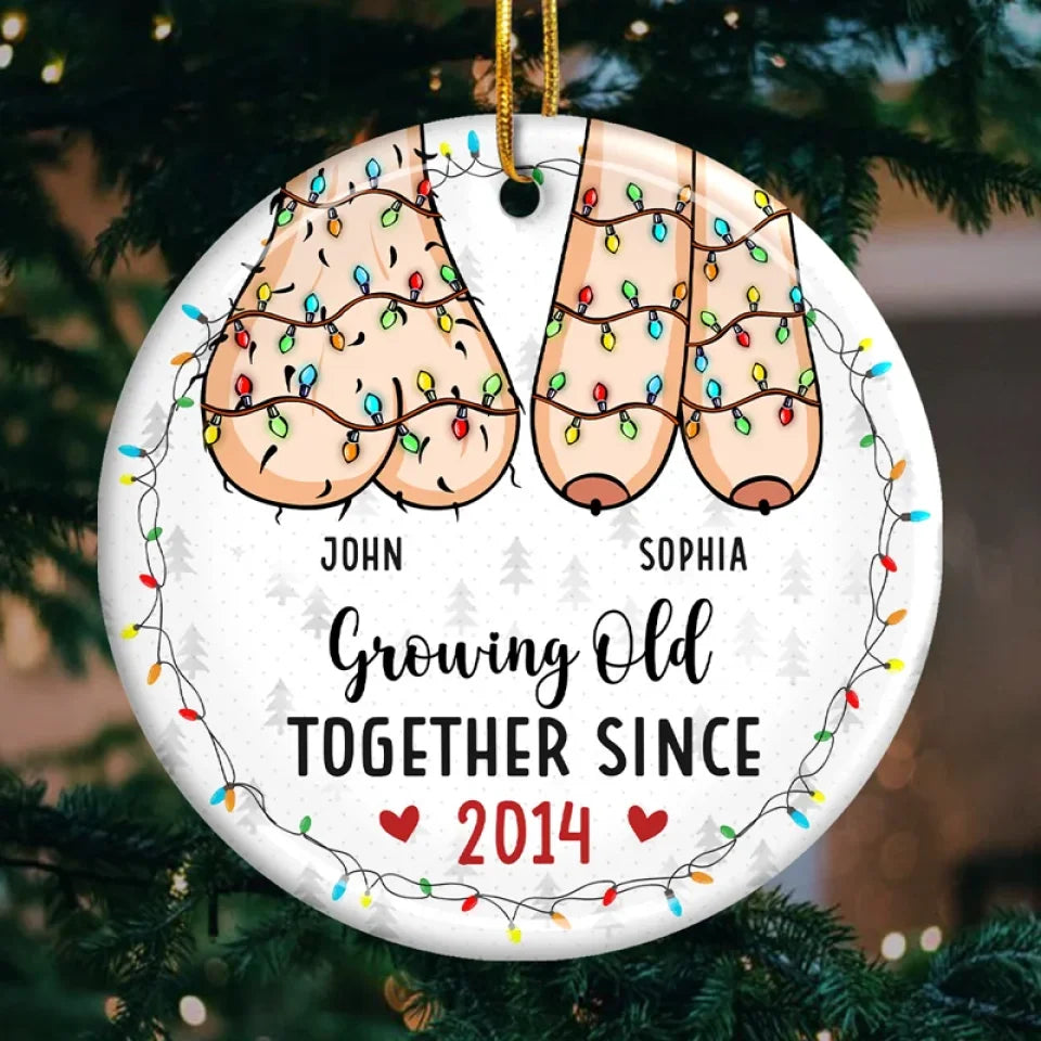 Growing Old Together - Couple Personalized Custom Ornament