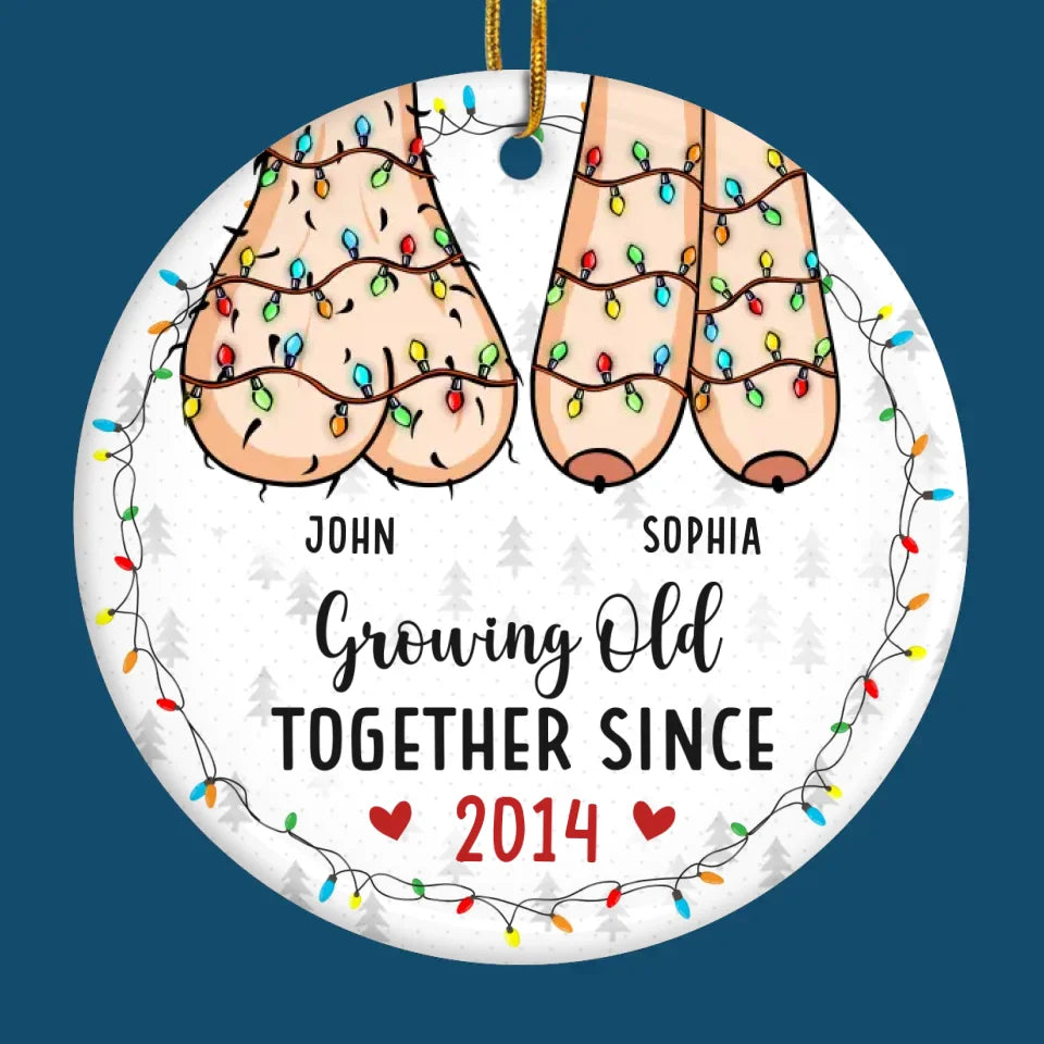 Growing Old Together - Couple Personalized Custom Ornament