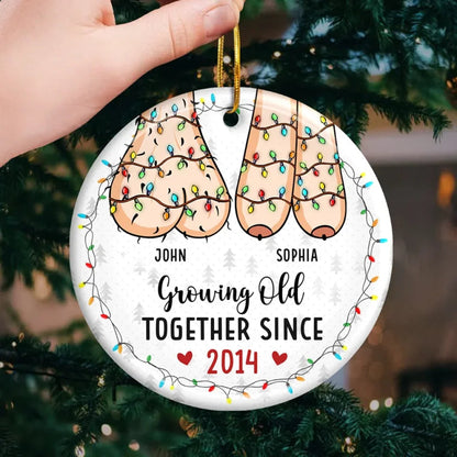 Growing Old Together - Couple Personalized Custom Ornament