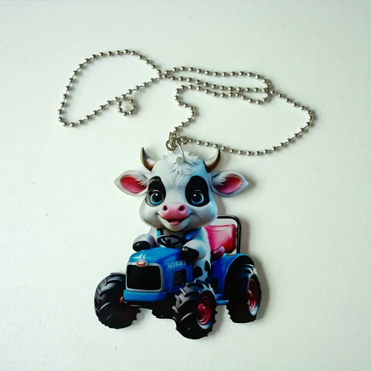 Cow Tractor Acrylic Ornament - Gift For Cow Lover's