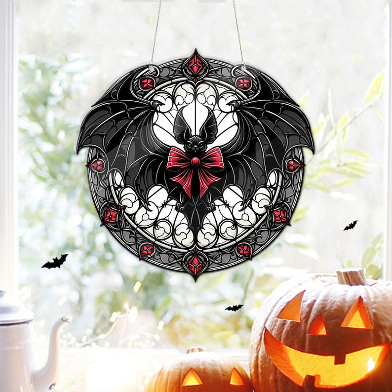 Gothic Bat Acrylic Window hanging, Gothic Darkness Bat Window Decor, Spooky Vibes Gift, Gothic Dark Sign, Haunted Halloween Decor, Halloween