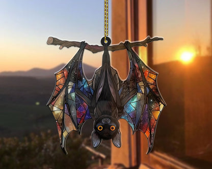 Bat Acrylic Window Hanging, Indoor Decor, Bat lovers gift, Funny Bat window decor, Gothic bat, Halloween decor, Garden Gift, Bat Lover’s