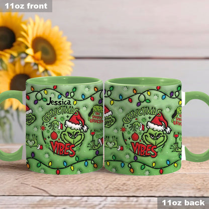 Grinchmas Vibes - Personalized Christmas Accent Mug