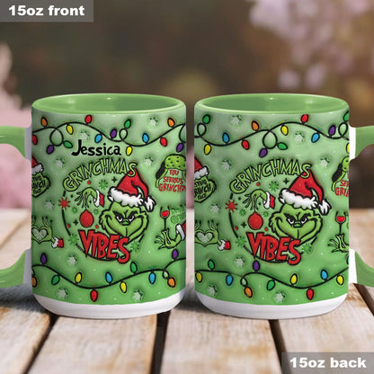 Grinchmas Vibes - Personalized Christmas Accent Mug