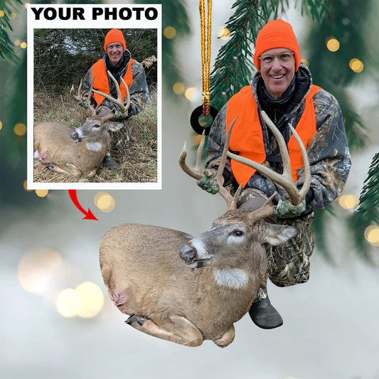 Hunting Custom ANY Photo Christmas Acrylic Ornament Gift