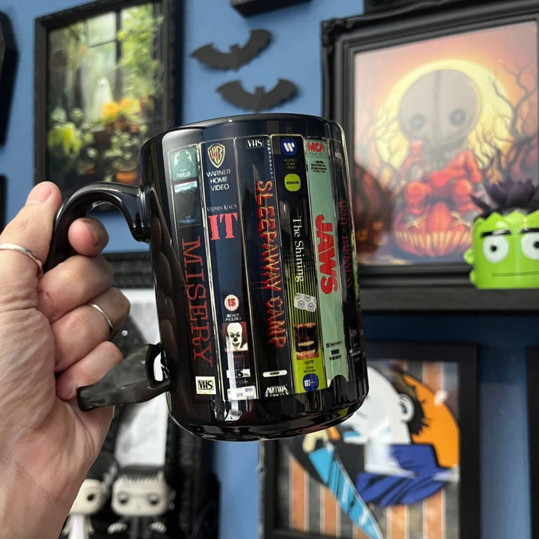 VHS Tape Halloween Movies Nostalgic Black Mug - Movie Version 2.0