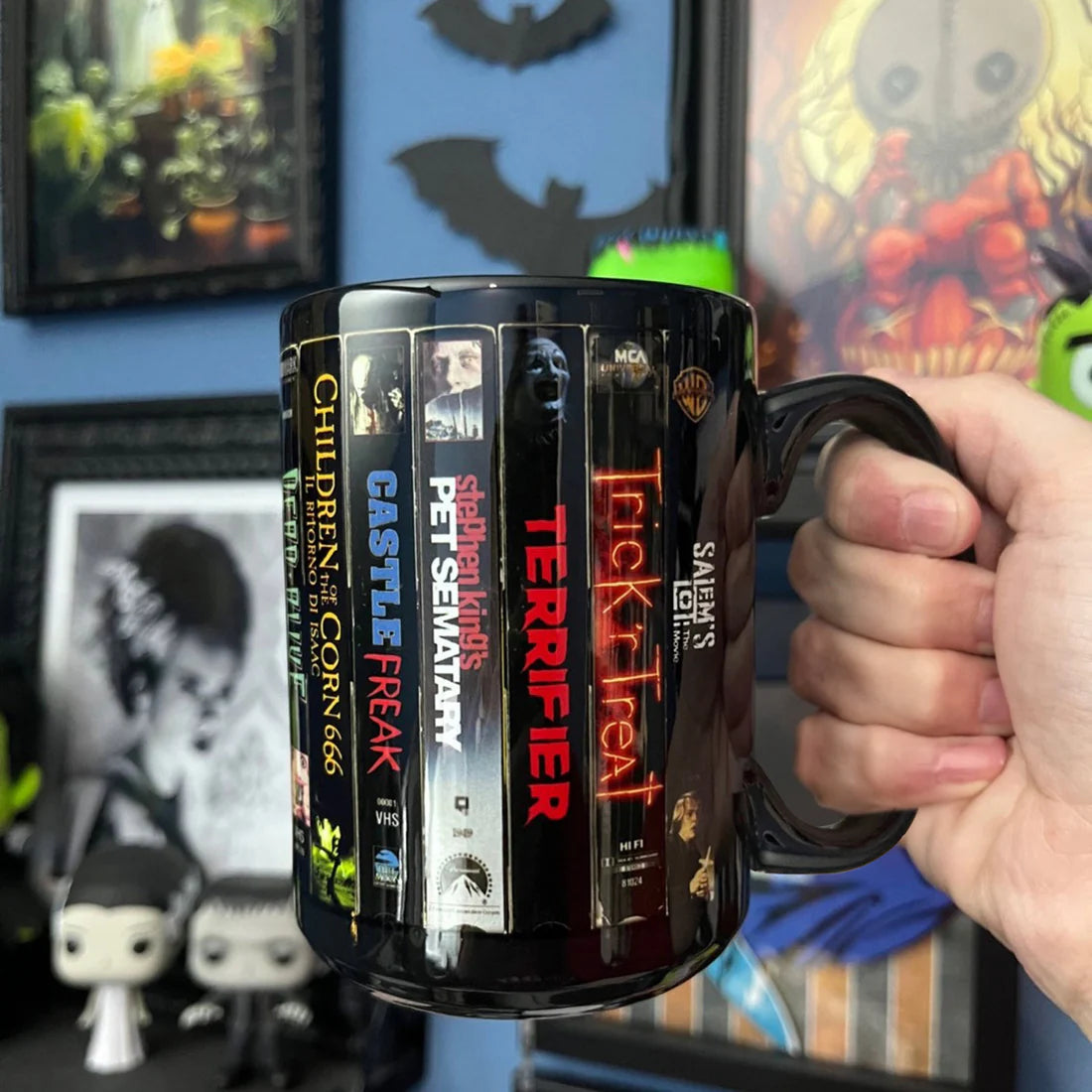 VHS Tape Halloween Movies Nostalgic Black Mug - Movie Version 2.0