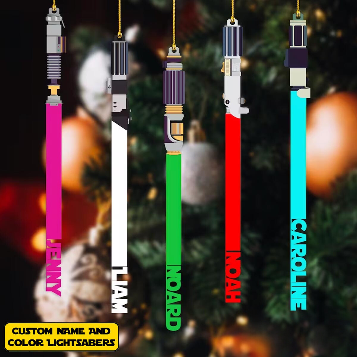 Custom Star Wars Lightsaber Christmas Ornament