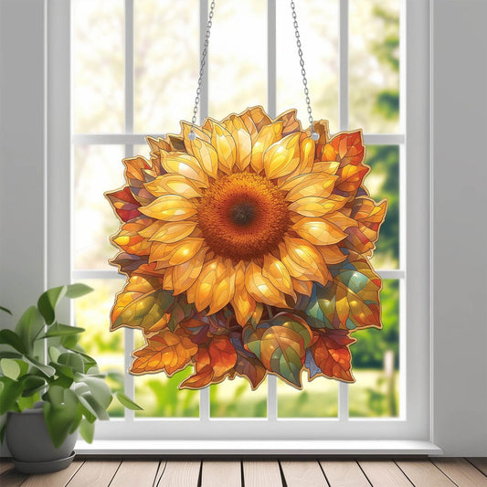 Sunflower Acrylic Window Hanging, Gift For Sunflower Flower Lover, Sunflower Decoration, Kitchen Decor, Gift For Grandma, Housewarming Decor