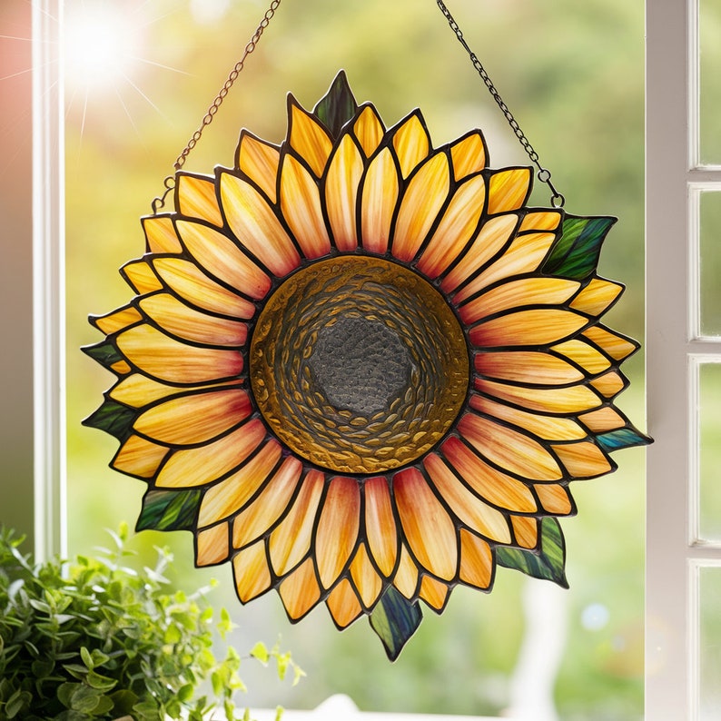 Sunflower Window Hanging, Sunflower Acrylic Home Decor,Sunflower Wall Hanging Decoration