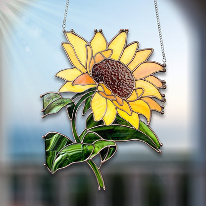 Sunflowers Plant Acrylic Window Hanging, Acrylic Window Sunflower Plant Sunflower With Chain, Home Decor Art Gift, Garden Gift , Gift For Women , Home Decor