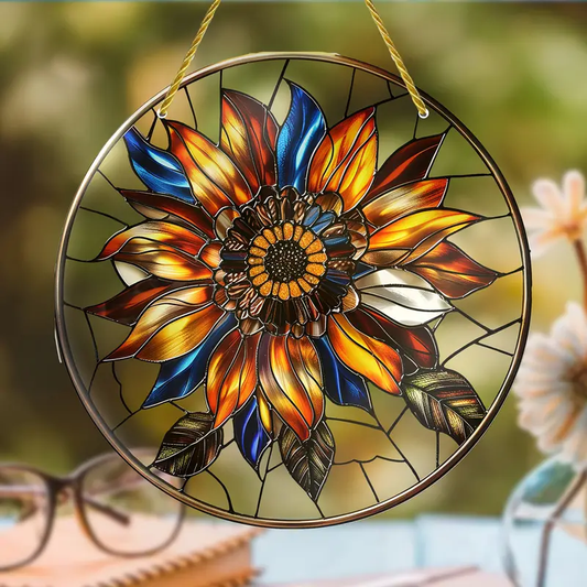 Sunflower Colorful Acrylic Window Hanging, Flower Home Decor, Flower Kitchen Decor, Flower Lover Gift, Hippie Lover’s