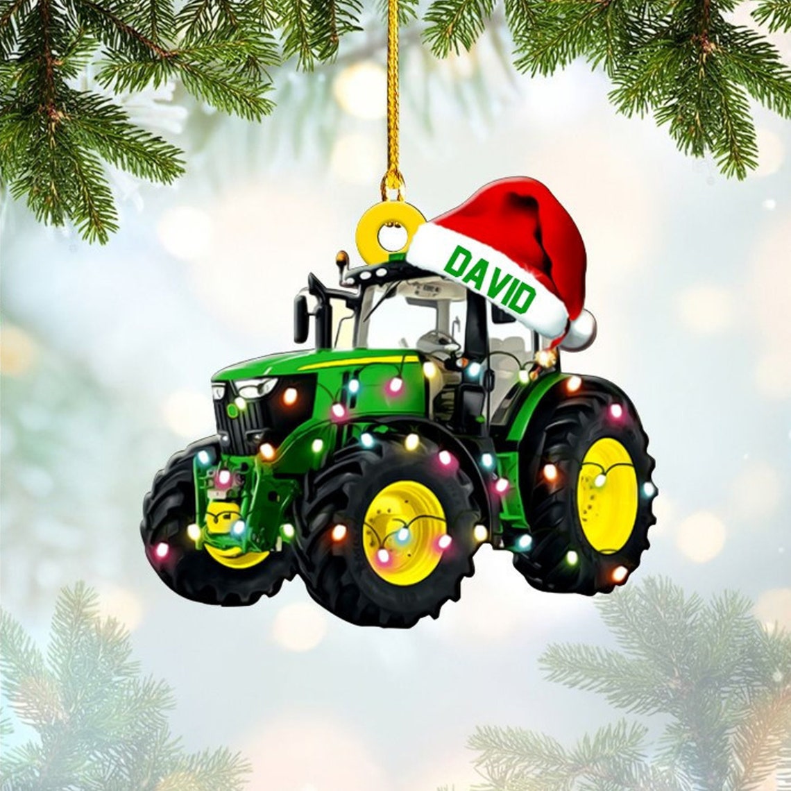 Custom Tractor Acrylic Ornament - Gift For Farm Lover's