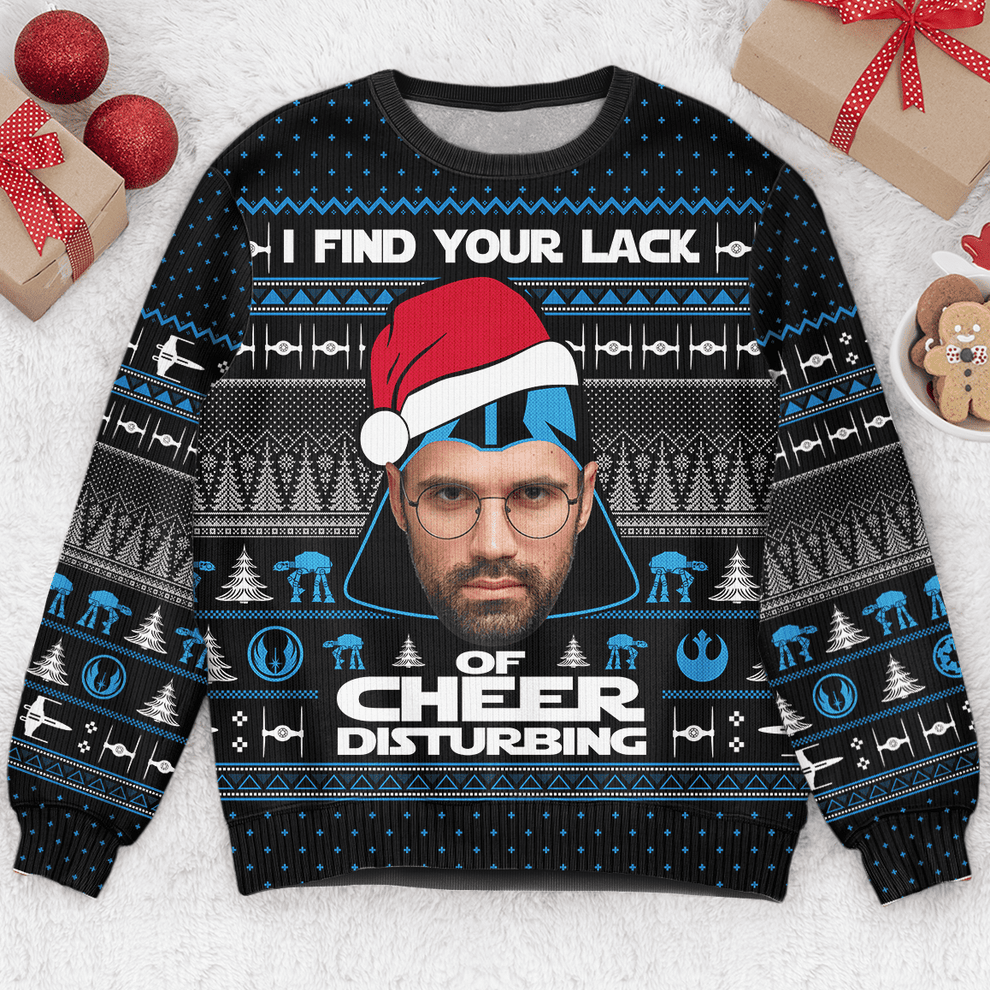 Custom Face Christmas Family Funny Star Wars Inspired – Personalized Photo Ugly Sweater